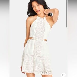 LOVESHACKFANCY KESIA DRESS WHITE SIZE LARGE